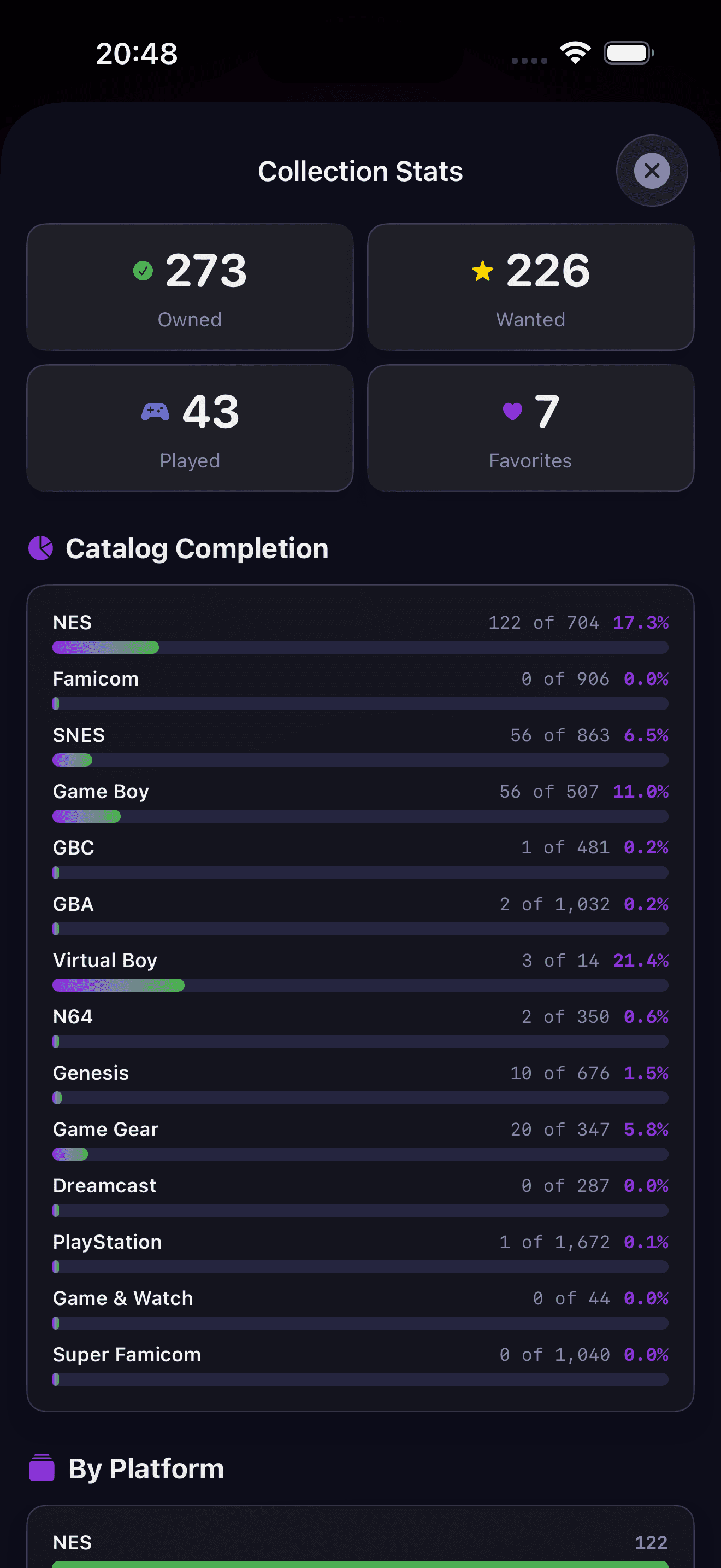 Collection statistics