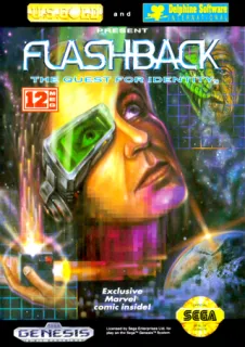 Flashback The Quest For Identity (Genesis) box art